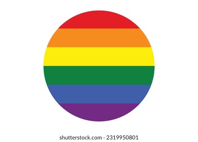 LGBT flag round icon, rainbow color love symbol, pride month in June, vector illustration. 