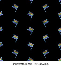 marca lgbt patrón transparente, ilustración vectorial brillante sobre fondo negro.