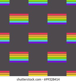 LGBT flag shapes. Neon colors. Cute seamless pattern for gay pride festival. Vector illustration.