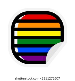 LGBT Flag Sticker, Vector Illustration.