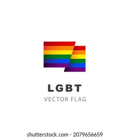 LGBT flag. Vector illustration isolated on white background. Gender flag colorful logo.