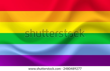 Lgbt flag waved. Vector rainbow flag of lgbt. LGBT community love symbol. Flag that represent gay pride.