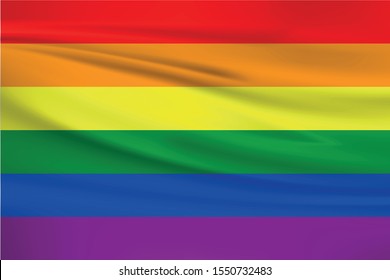 Lgbt flag waving with wind effect