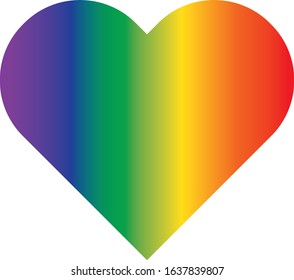 LGBT flag,Rainbow heart vector isolated on white background