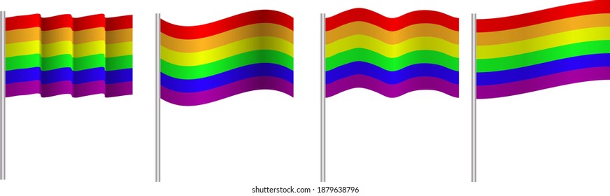 Lgbt flags set. Flag of rainbow color. Vector illustration