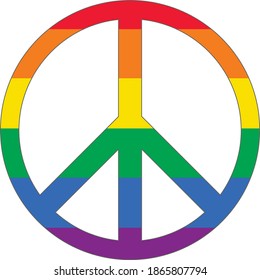 LGBT. Flat illustration of LGBT peace vector icon for web
