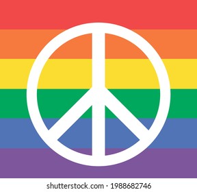 LGBT. Icono de vector de paz LGBT para la web.