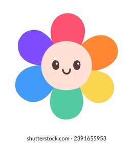 LGBT flower isolated on white background. LGBTQ. Symbol of the LGBT pride community. Rainbow.