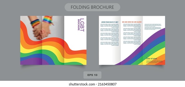 Lgbt Flyer Trifold Brochure Pride Template Business Design. Rainbow Colors. Vector Design Layout For Banners Presentations, Flyers,