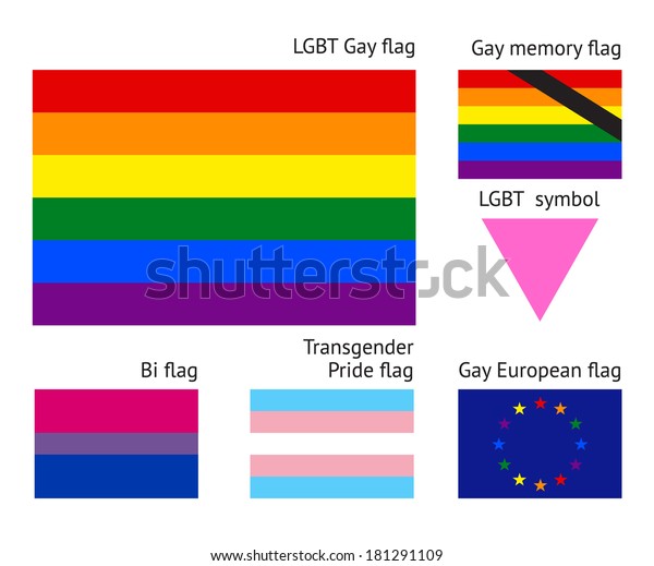 Lgbt Gay Flags Flat Vector Illustration Stock Vector