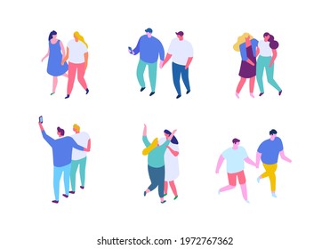 Lgbt, gay, homosexual men and women chararcters flat vector set