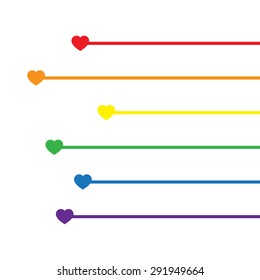 LGBT Gay pride love concept - Rainbow lines with colorful heart on with background 