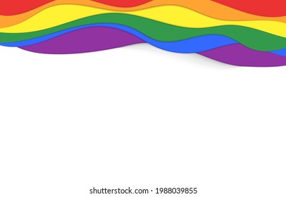 LGBT gay pride rainbow wave flag flutter of lesbian, bisexual colorful concept vector background