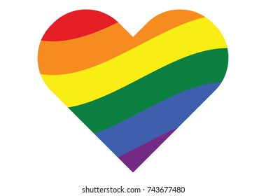 LGBT gay rainbow symbol Heart. Homosexual pride banner illustration.