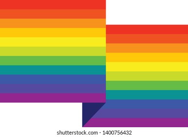 LGBT geometric flag / Generic rainbow colored element, banner or  ribbon