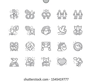 LGBT or GLBT Well-crafted Pixel Perfect Vector Thin Line Icons 30 2x Grid for Web Graphics and Apps. Simple Minimal Pictogram