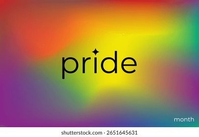 Contexto LGBT+ para utilização em redes sociais. Orgulho de texto no fundo colorido moderno. Mês da unidade. Ilustração de vetor plano.