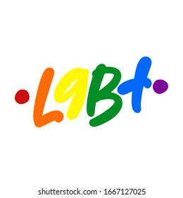 LGBT hand drawn lettering text. Vector illustration.