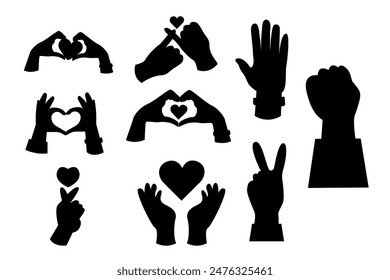 LGBT hands with heart silhouette 