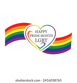 Ilustración de imágenes vectoriales del mes del orgullo feliz LGBT, Derechos humanos y tolerancia LGBT