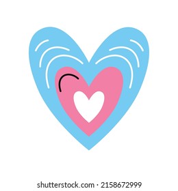 LGBT heart flag transgender icon isolated