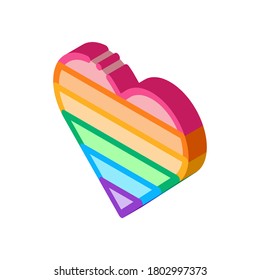 vector de icono del corazón lgbt. signo de corazón lgbt isométrico. ilustración de símbolo aislado de color