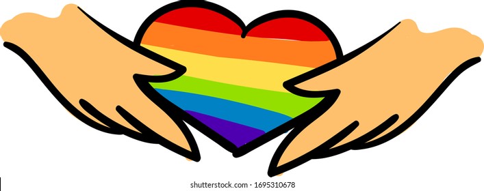 LGBT heart, illustration, vector on white background