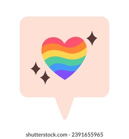 LGBT heart isolated on white background. LGBTQ. Symbol of the LGBT pride community. Rainbow.