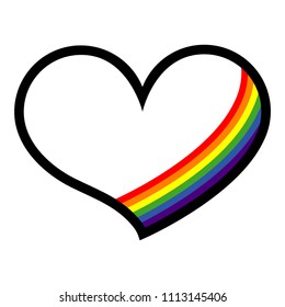 Lgbt heart with pride color