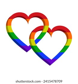 LGBT heart. Rainbow colored elements. Pride community. Vector illustration.