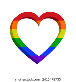 LGBT heart. Rainbow colored elements. Pride community. Vector illustration.