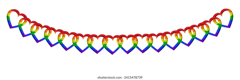 LGBT heart. Rainbow colored elements. Pride community. Vector illustration.