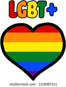 LGBT + Heart Vector