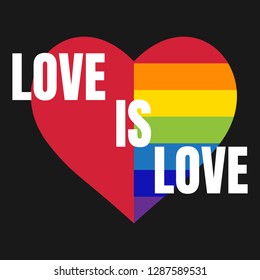 Corazón LGBT en vector.  Elemento de diseño para tarjetas de San Valentín.  El amor es amor