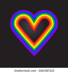 LGBT heart in vector format. Rainbow heart.