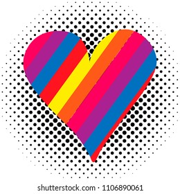 LGBT heart in vector format. Rainbow heart.