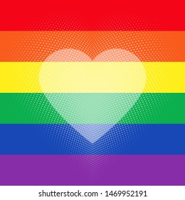 LGBT heart in vector format. Rainbow heart. Vector illustration