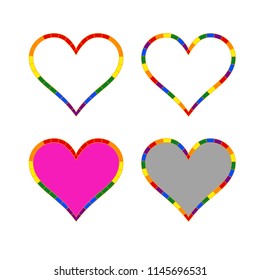 LGBT HEARTS, a collection of four variations of the heart symbol. Perfect for the LGBT community!