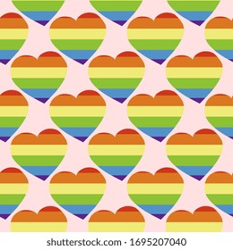 LGBT hearts pattern, illustration, vector on white background