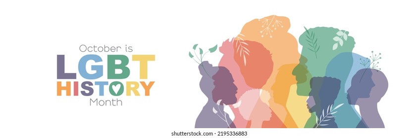 LGBT History Month banner. Flat vector illustration.