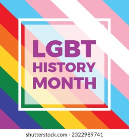 LGBT History Month Rahmen Vektorgrafik. Transgender- und LGBT-Flaggenhintergrund LGBTQ-Grafikdesign-Element. Wichtiger Tag