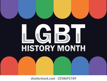 LGBT History Month. Holiday concept. Template for background, banner, card, poster with text inscription. Vector illustration