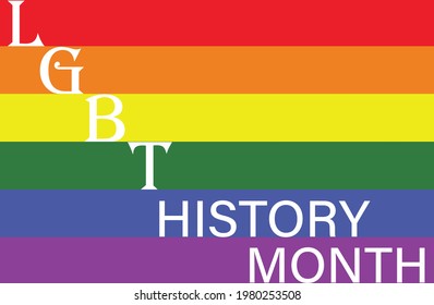 LGBT history month vector illustration with flag.