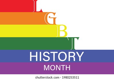 LGBT history month vector illustration with flag.