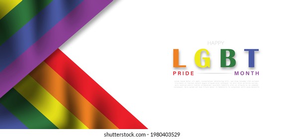 LGBT history month vector illustration with flag.