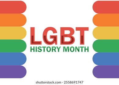 LGBT History Month wallpaper with shapes and typography, banner, card, poster, template. LGBT History Month, Modern background