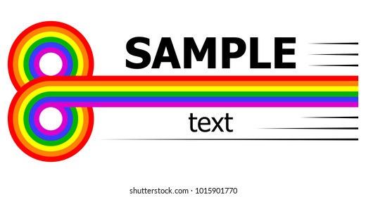 lgbt horizontal rainbow logo 8 infinity multicolored stripes, vector template company logo or free thinking people club