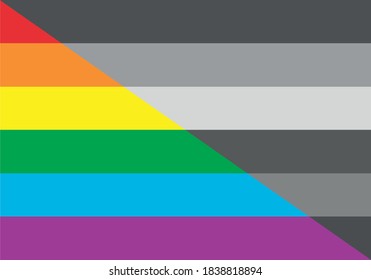 LGBT icon next to a gray flag for tolerance.