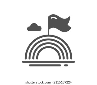 Lgbt icon. Pride flag with rainbow sign. Gender diversity symbol. Classic flat style. Quality design element. Simple lgbt icon. Vector