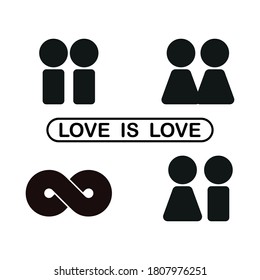 LGBT icon set vector illustration.